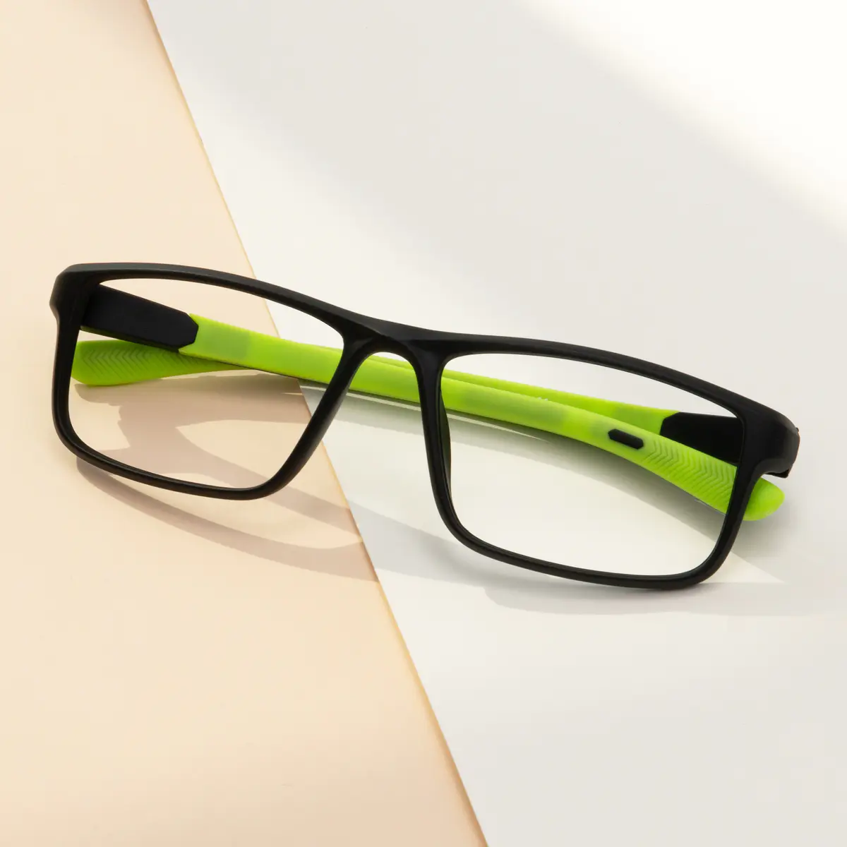 Rectangle Black/Green Eyeglasses