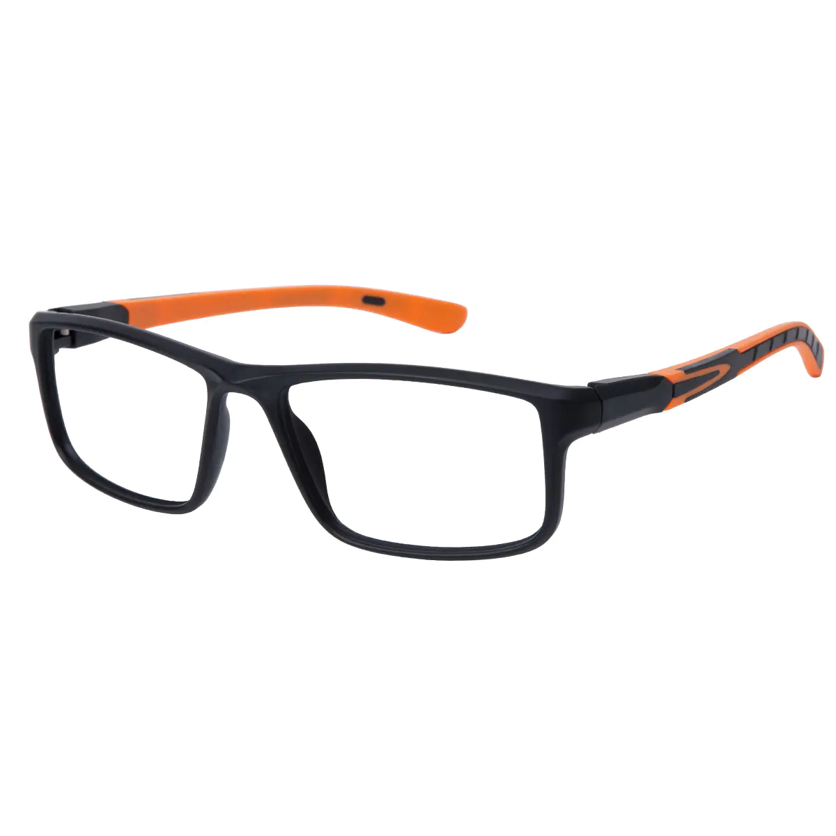 Rectangle Black/Orange Eyeglasses