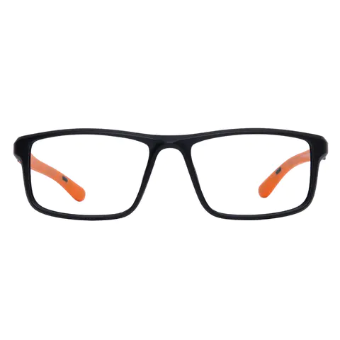 Rectangle Black/Orange Eyeglasses