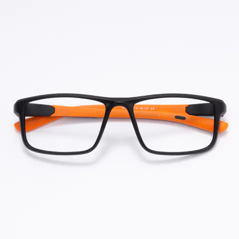 Rectangle Black/Orange Eyeglasses