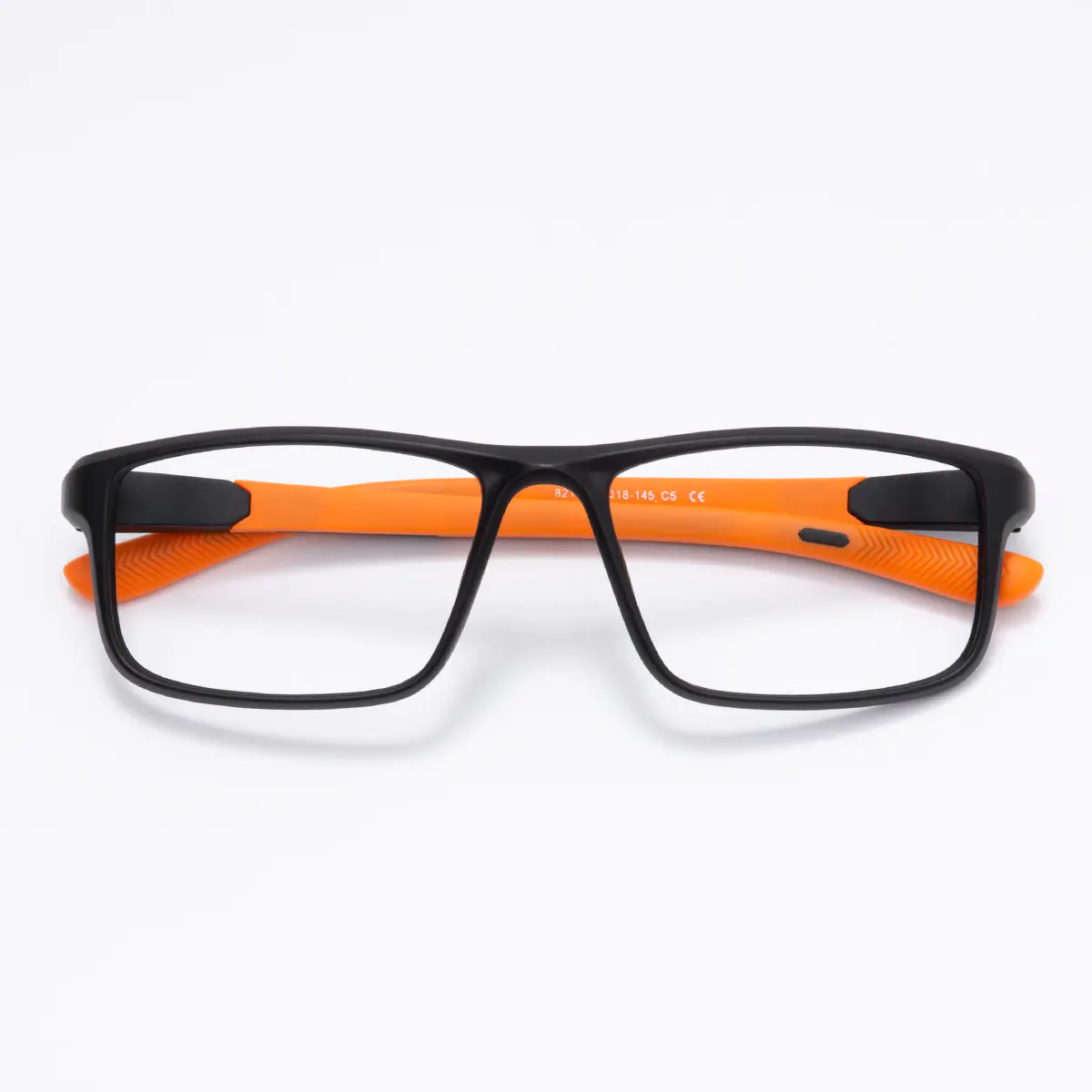 Rectangle Black/Orange Eyeglasses