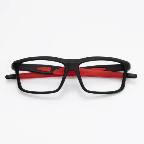 Rectangle Black/Red Eyeglasses