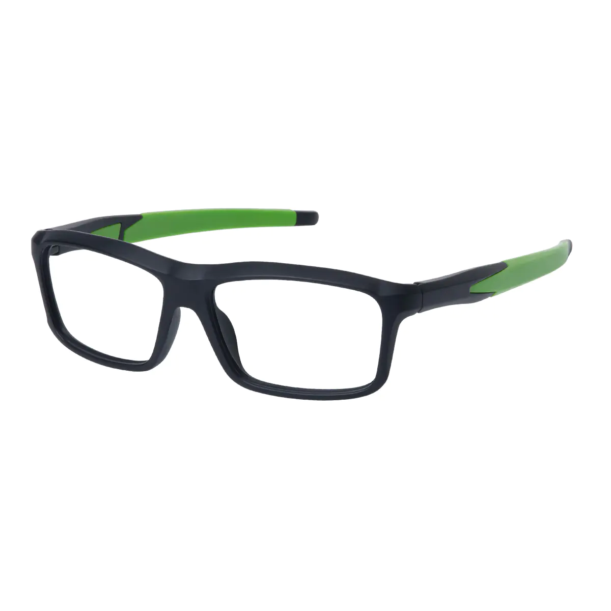 Rectangle Black/Green Eyeglasses