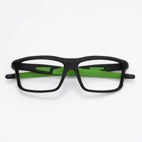 Rectangle Black/Green Eyeglasses