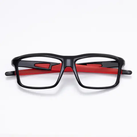 Rectangle Black/Red Eyeglasses