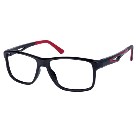 Rectangle Black/Red Eyeglasses
