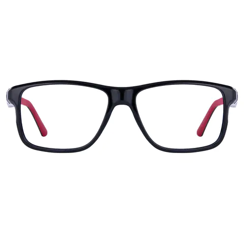 Rectangle Black/Red Eyeglasses