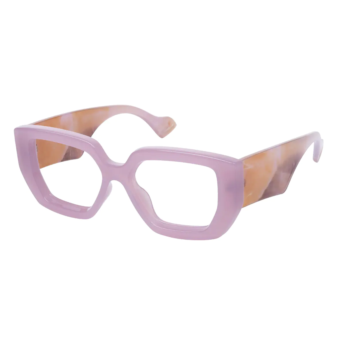 Square Transparent Purple Eyeglasses
