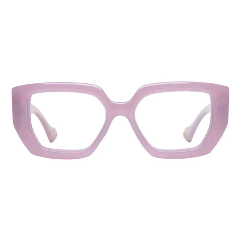 Square Transparent Purple Eyeglasses