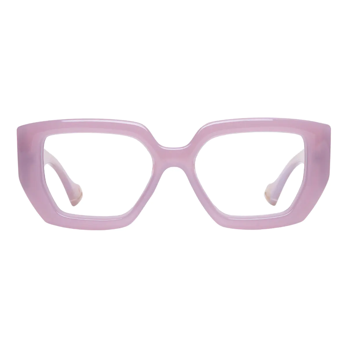 Square Transparent Purple Eyeglasses