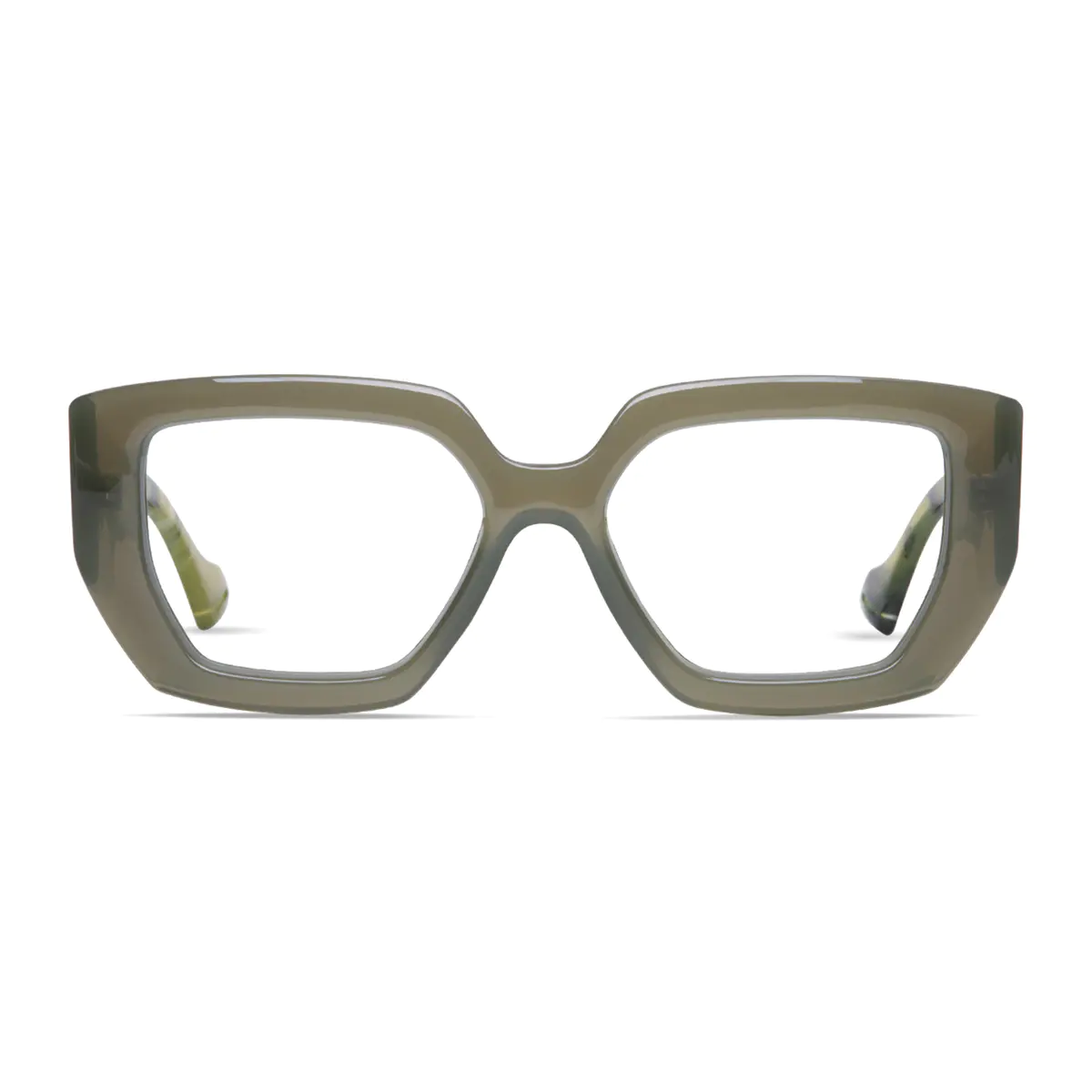 Square Dark Green Eyeglasses