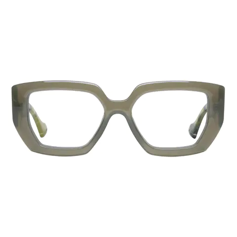 Square Dark Green Eyeglasses