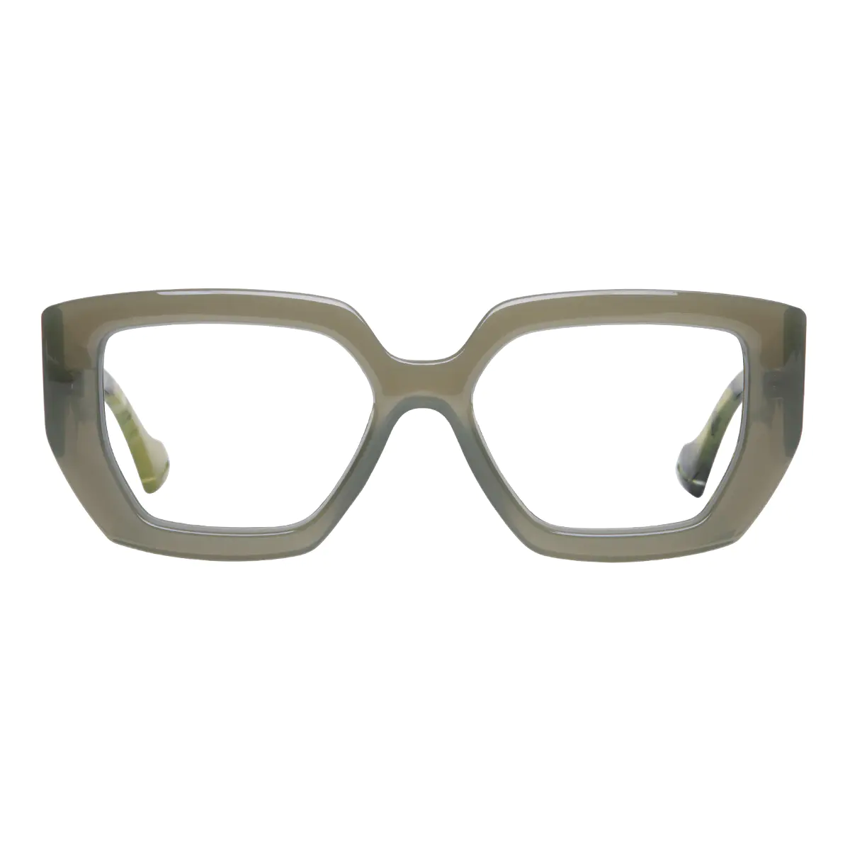 Square Dark Green Eyeglasses