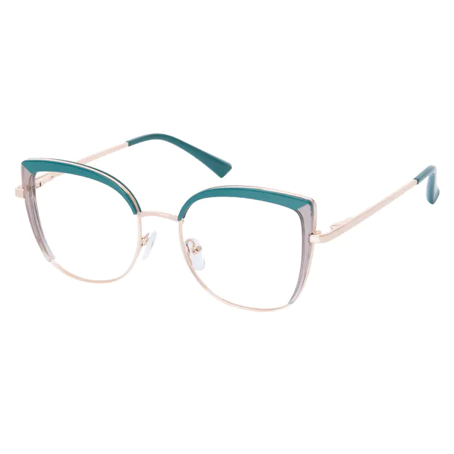 Square Green/Transparent Gray Eyeglasses