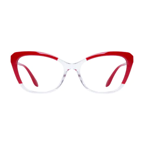 Cat-eye Transparent Red Eyeglasses