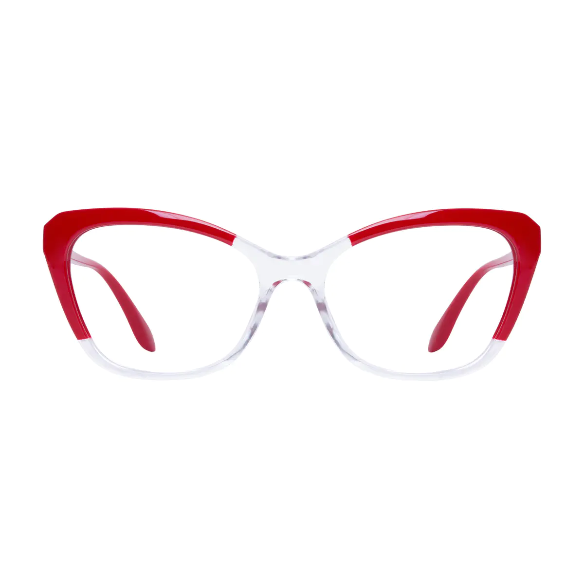 Cat-eye Transparent Red Eyeglasses