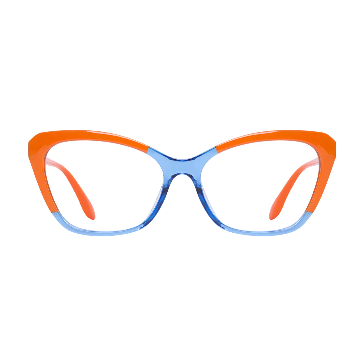 Cat-eye Orange/Blue Eyeglasses