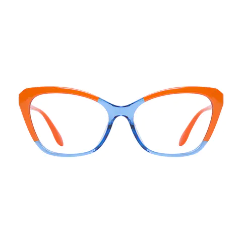 Cat-eye Orange/Blue Eyeglasses
