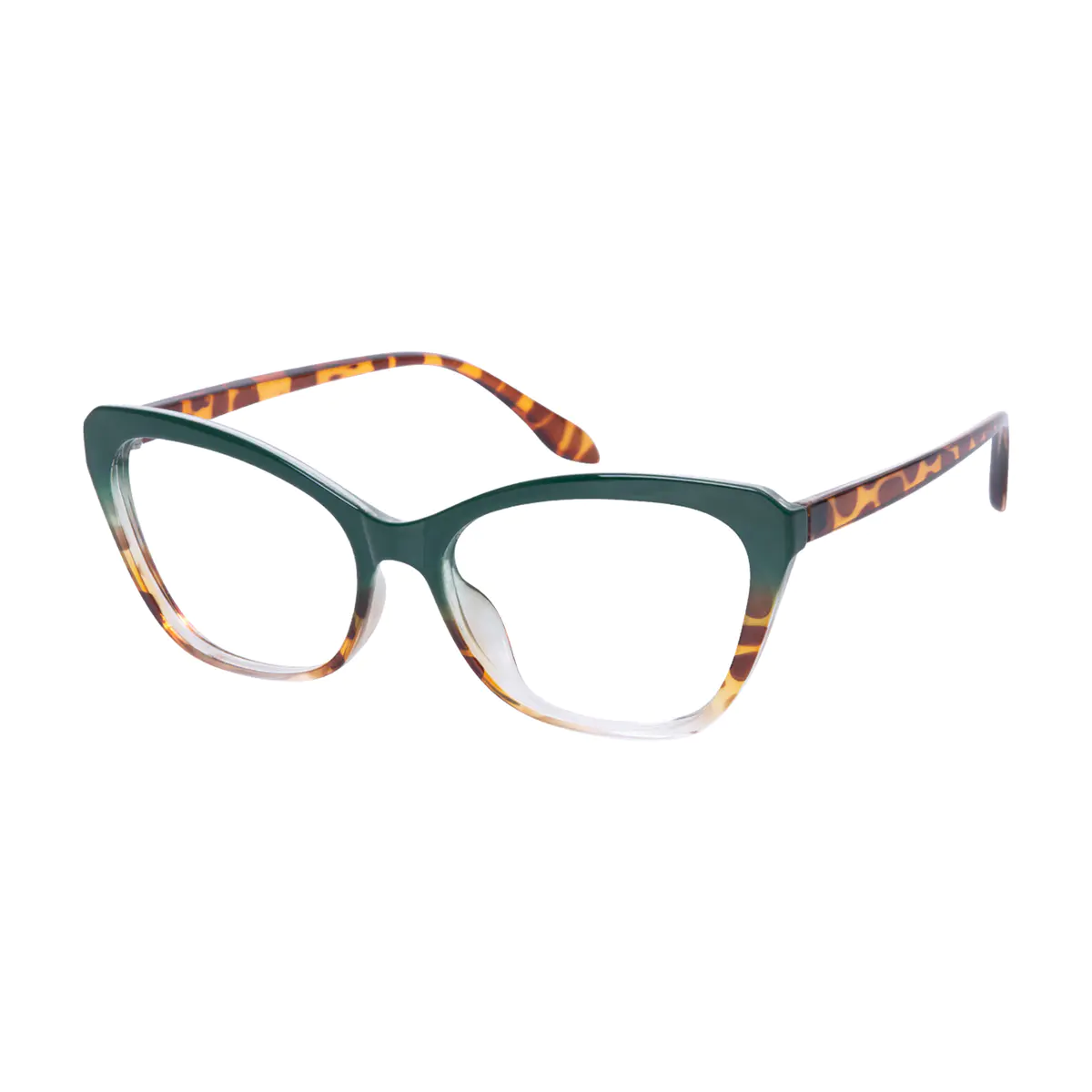 Cat-eye Green/Tortoiseshell Eyeglasses