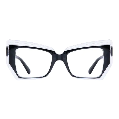 Cat-eye Black/Clear Eyeglasses