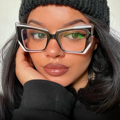 Cat-eye Black/Clear Eyeglasses