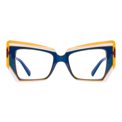 Cat-eye Orange/Blue Eyeglasses