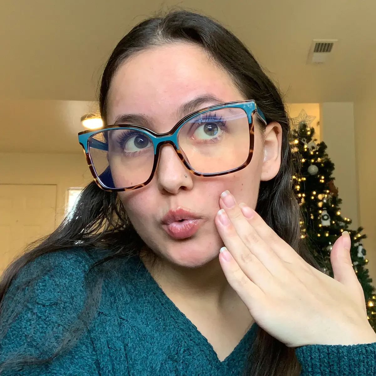 Cat-eye Tortoiseshell/Blue Eyeglasses