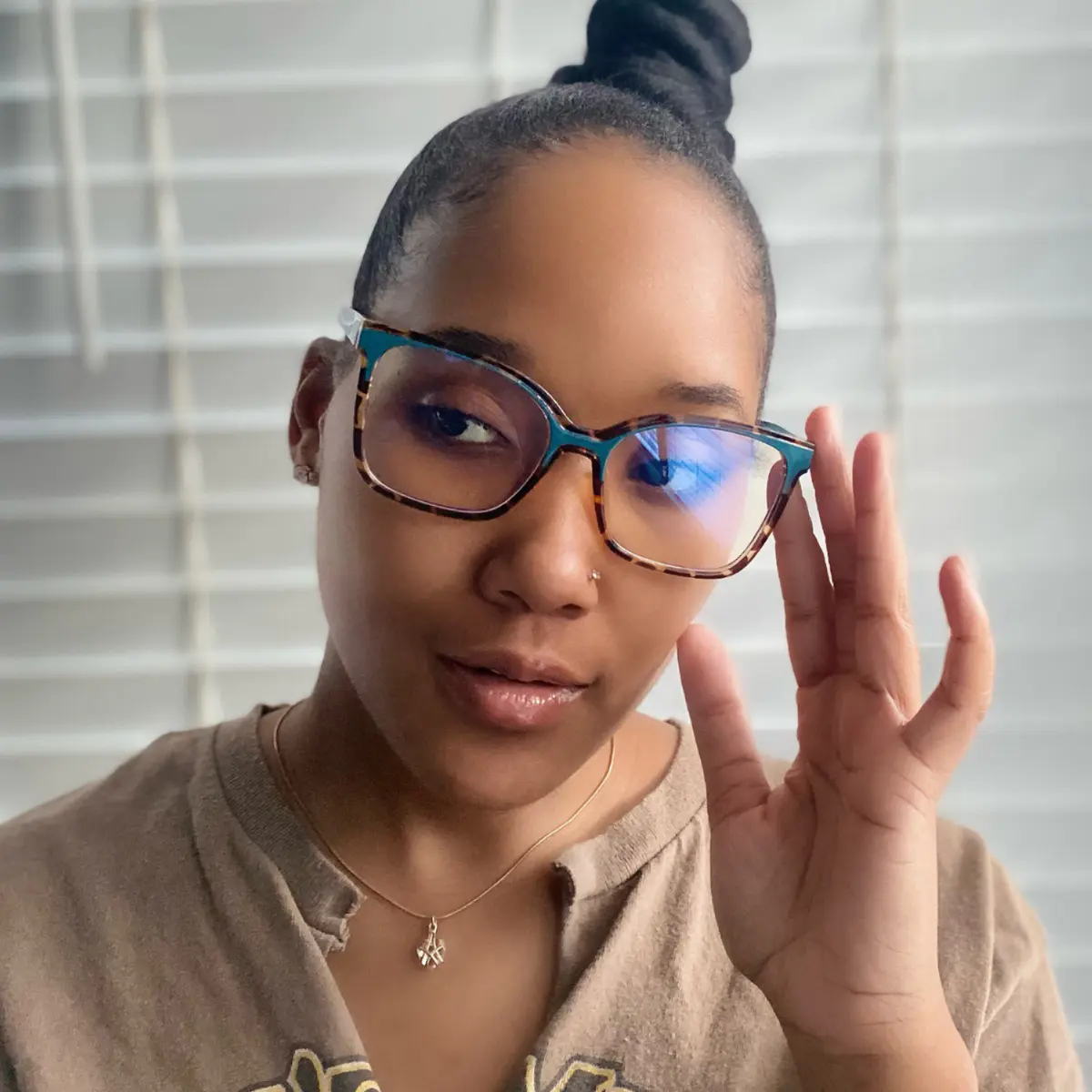 Cat-eye Tortoiseshell/Blue Eyeglasses