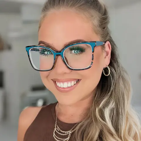 Cat-eye Tortoiseshell/Blue Eyeglasses