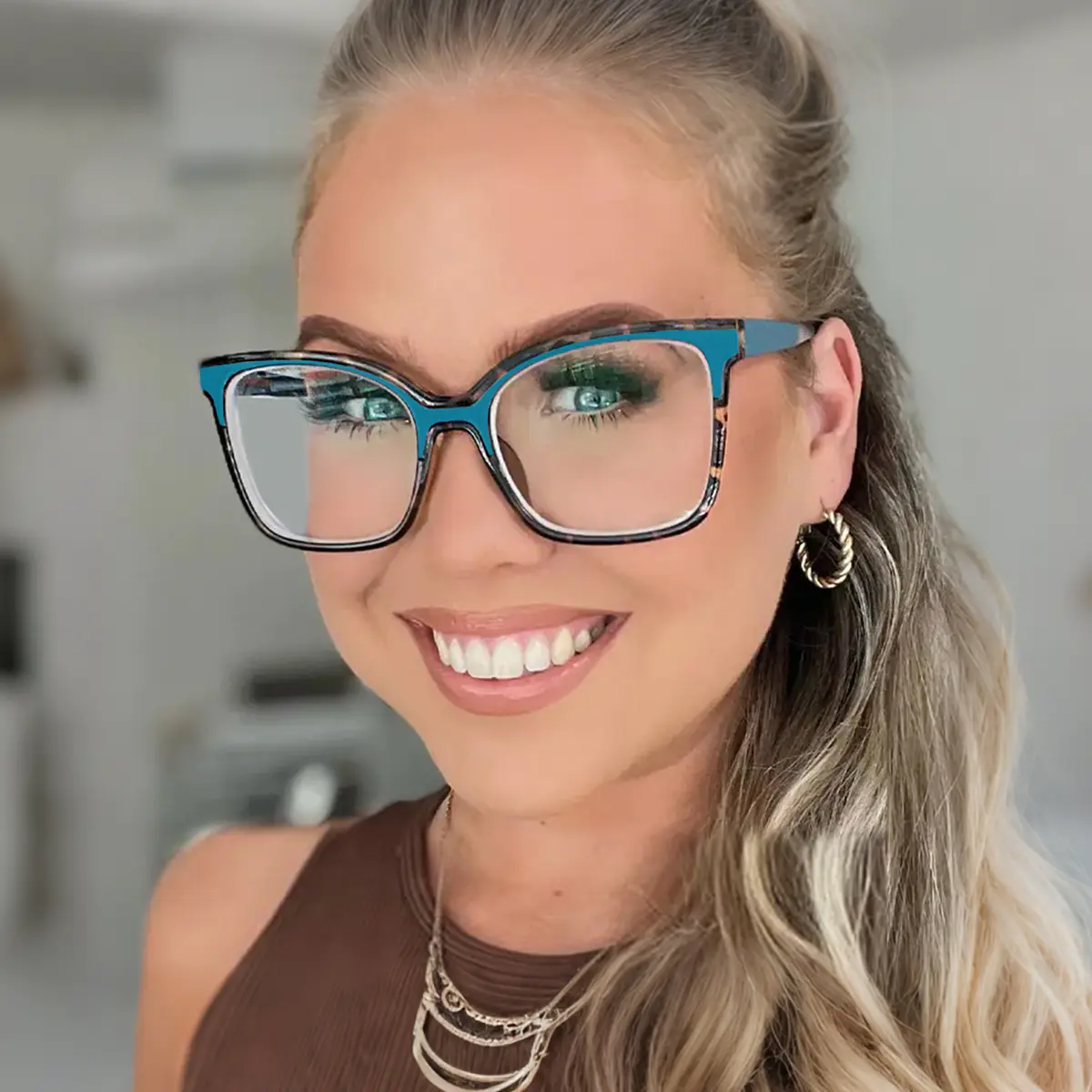 Cat-eye Tortoiseshell/Blue Eyeglasses