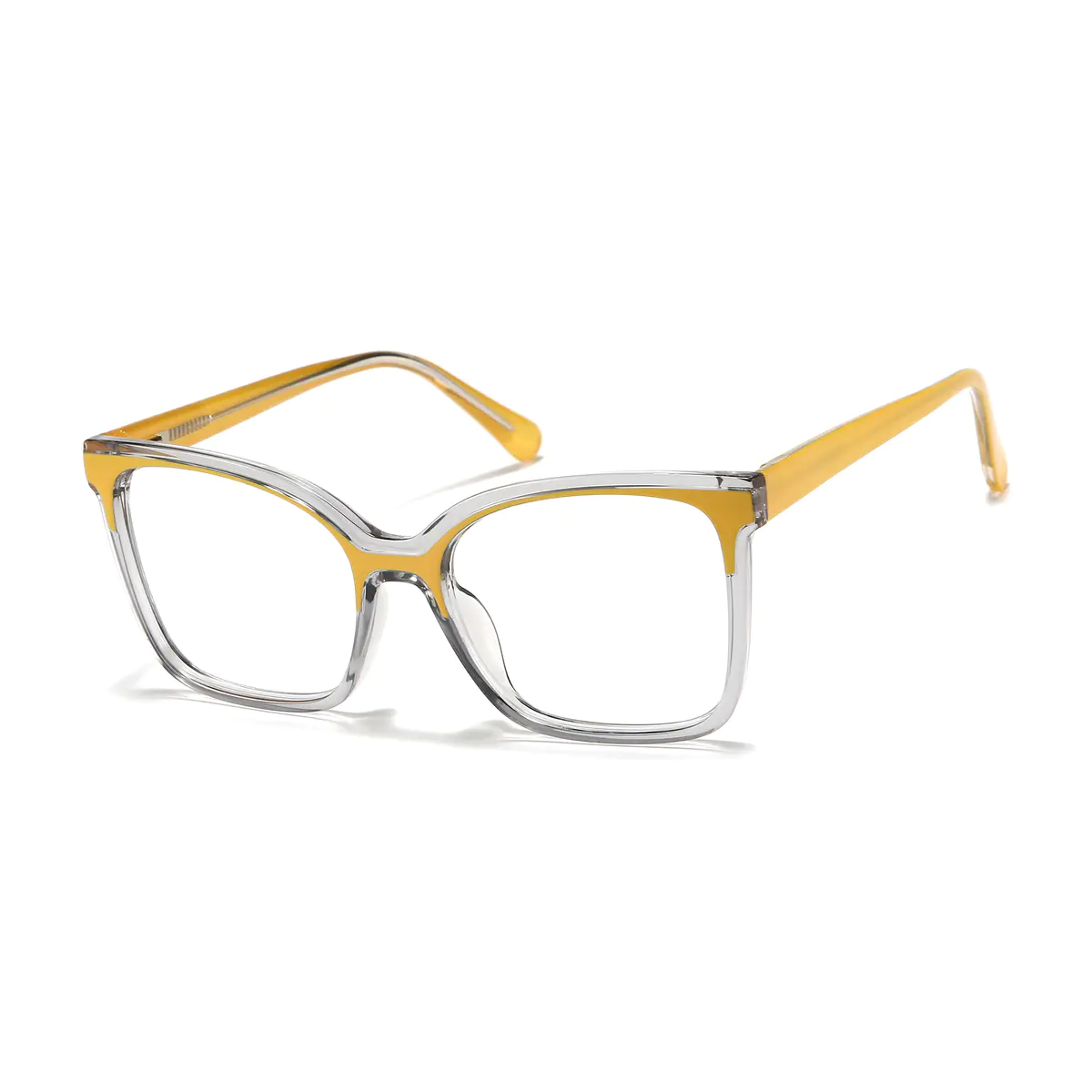 Cat-eye Transparent Yellow Eyeglasses