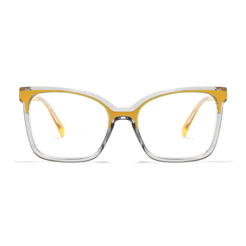 Cat-eye Transparent Yellow Eyeglasses