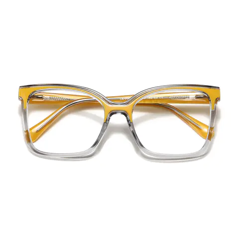 Cat-eye Transparent Yellow Eyeglasses