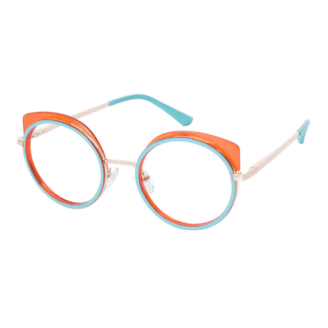 Round Blue Eyeglasses