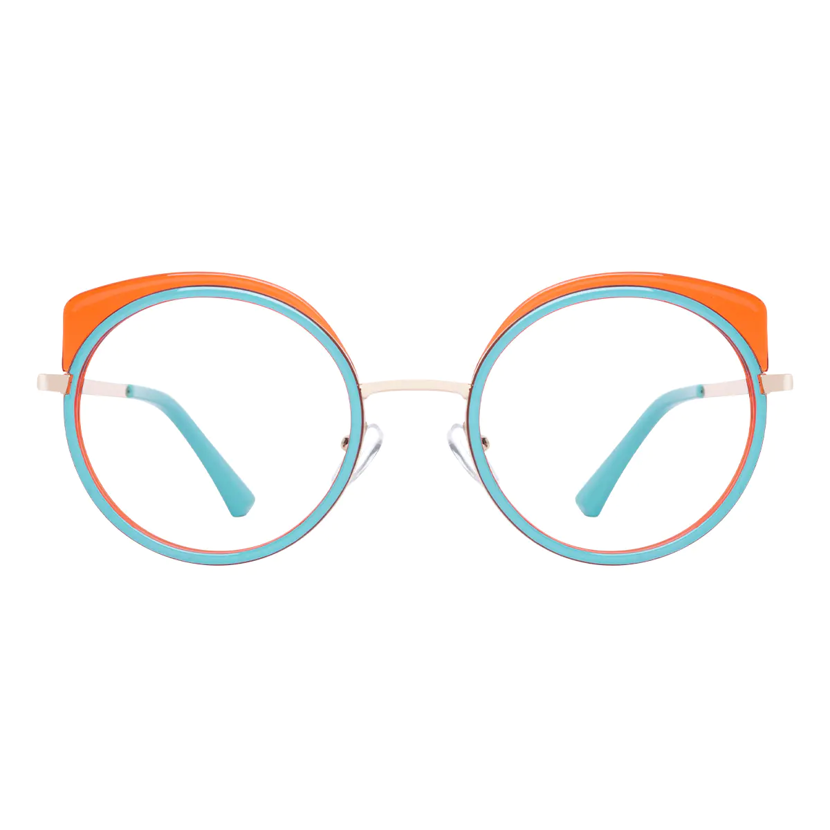 Round Blue Eyeglasses