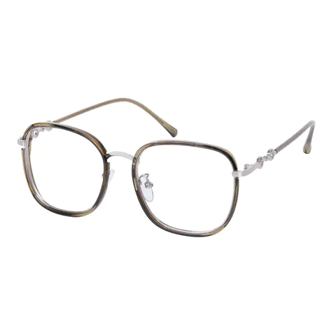 Square Dark Green Eyeglasses