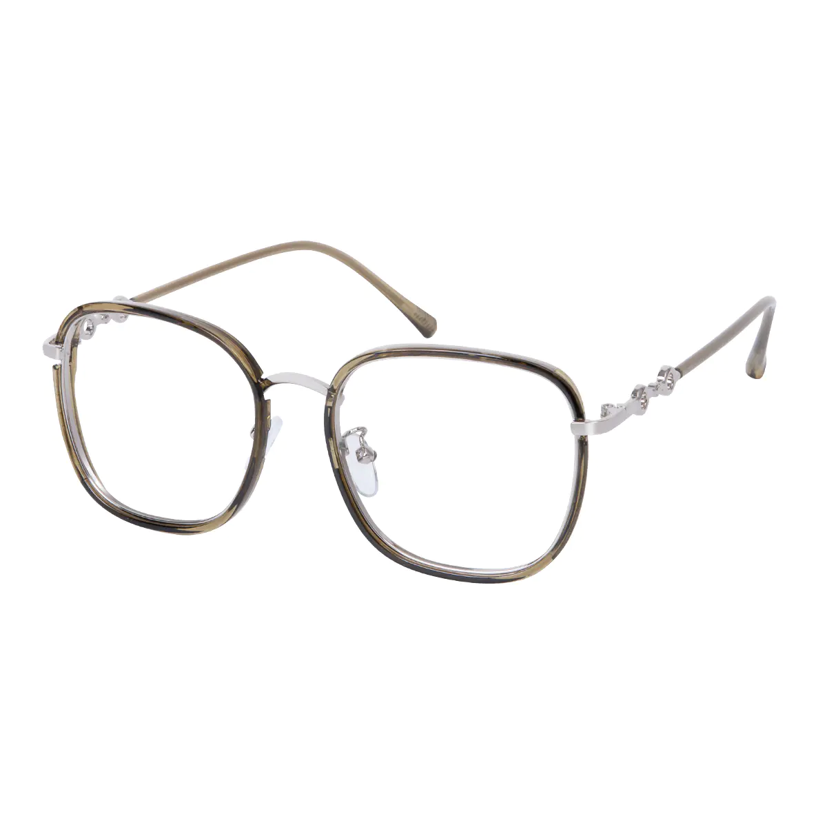 Square Dark Green Eyeglasses
