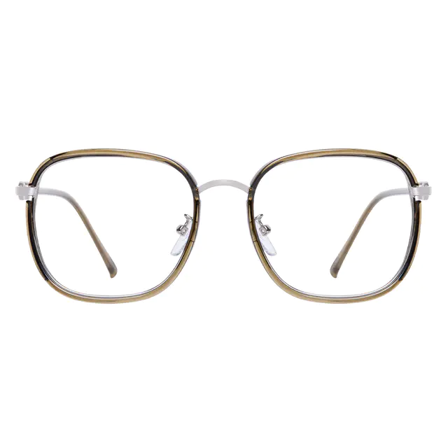 Square Dark Green Eyeglasses