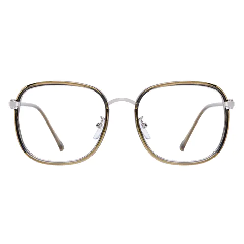 Square Dark Green Eyeglasses