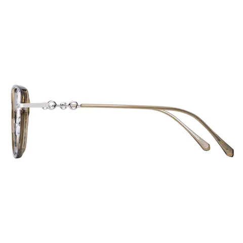 Square Dark Green Eyeglasses