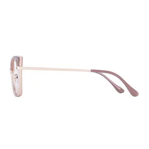 Cat-eye Brown/Transparent Pink Eyeglasses