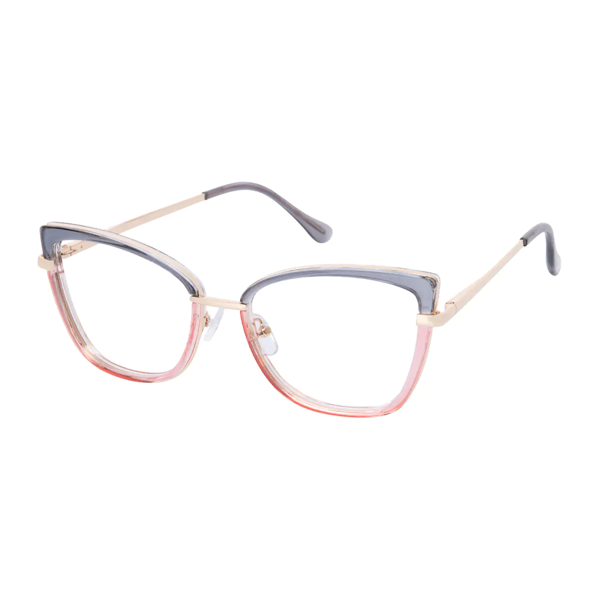 Cat-eye Transparent Blue/Transparent Purple Eyeglasses