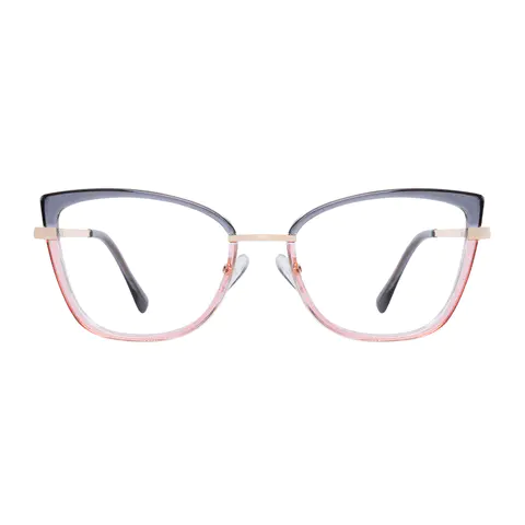 Cat-eye Transparent Blue/Transparent Purple Eyeglasses