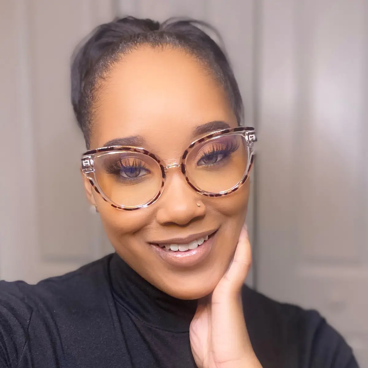 Cat-eye Tortoiseshell/Clear Eyeglasses