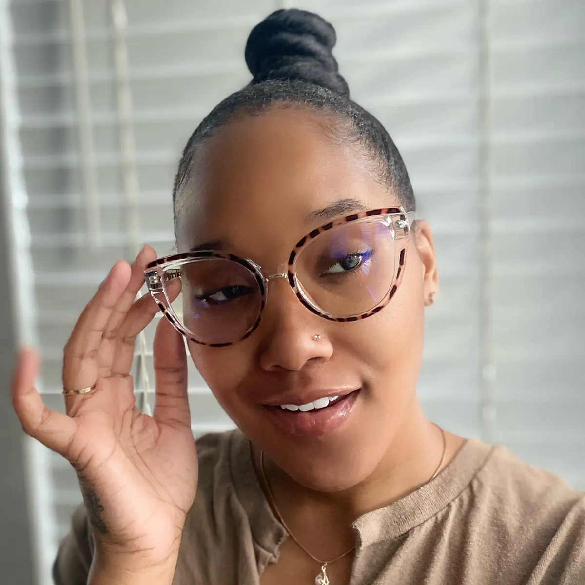 Cat-eye Tortoiseshell/Clear Eyeglasses