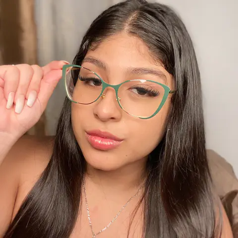 Cat-eye Green/Gold Eyeglasses