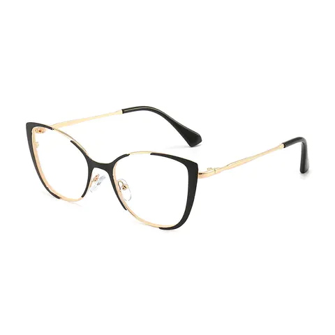 Cat-eye Black Gold Eyeglasses