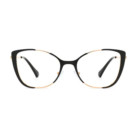 Cat-eye Black Gold Eyeglasses