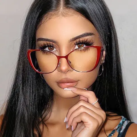 Cat-eye Red/Gold Eyeglasses