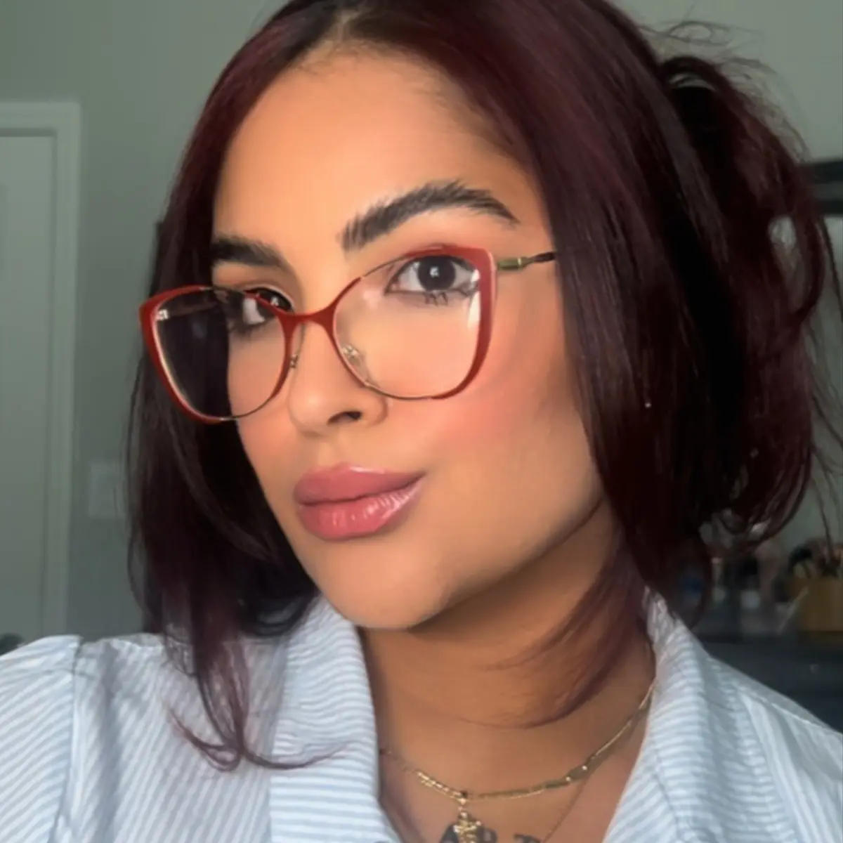 Cat-eye Red/Gold Eyeglasses